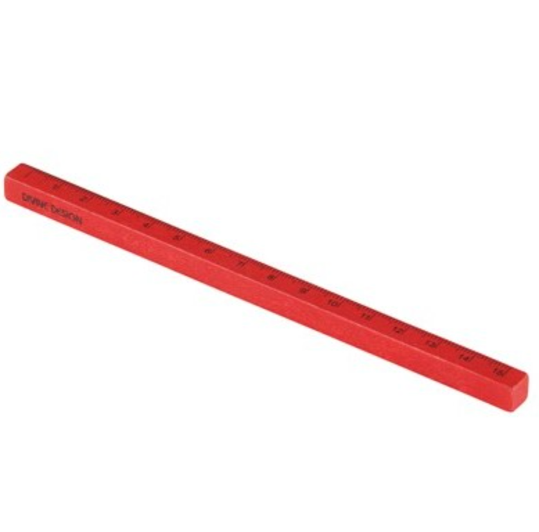 Rotes Holzlineal 15cm lang